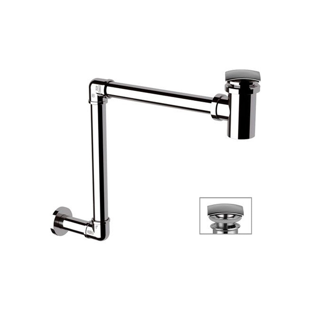 Sifone salvaspazio con piletta click-clack a s cromo