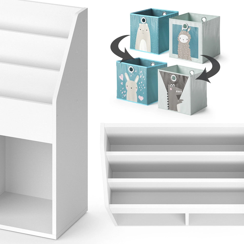 Vicco Libreria bambini Bianco 30.7 x 79 cm con 2 scatole pieghevoli opt.6