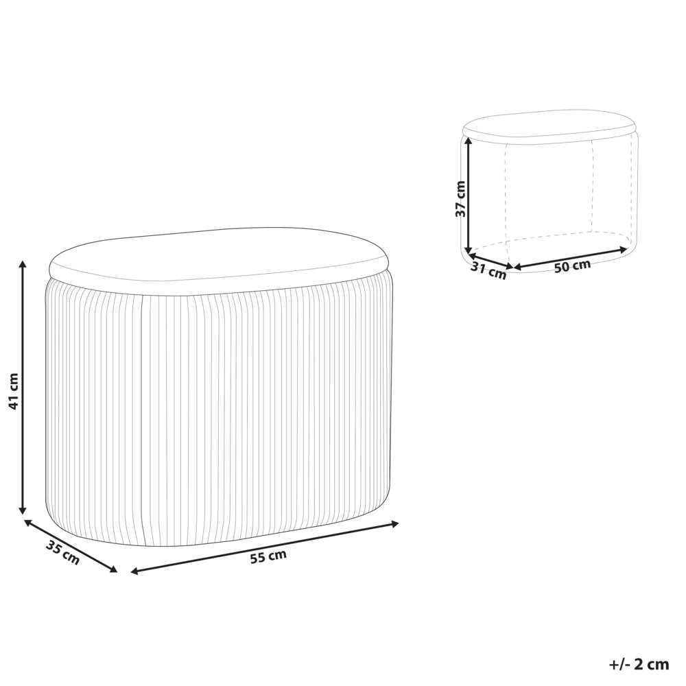 Pouf beige chiaro in velluto Glamour Poggiapiedi Soggiorno Camera da letto