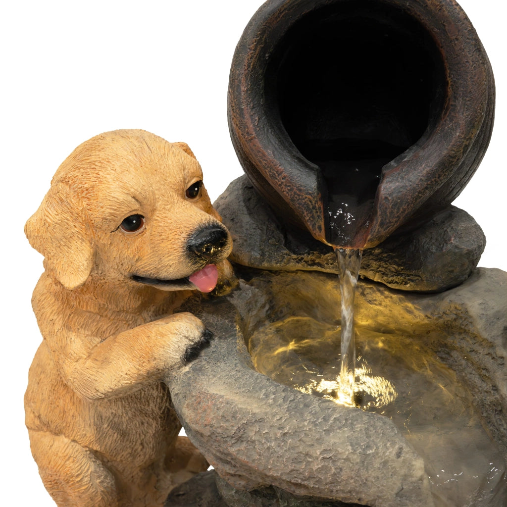 Fontana da Giardino Elettrica con LED e Cascata – Canine Creek