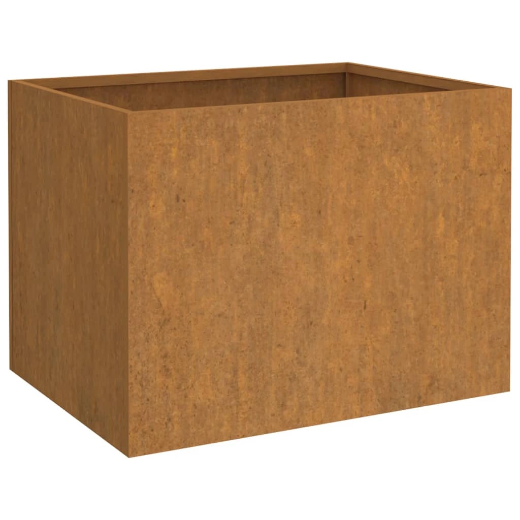 Fioriera rialzata per piante fiori terrazza giardino 62 x 47 x 46 cm acciaio corten marrone 02_0037759