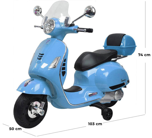Piaggio Vespa GTS Elettrica 12V con Bauletto per Bambini Blu