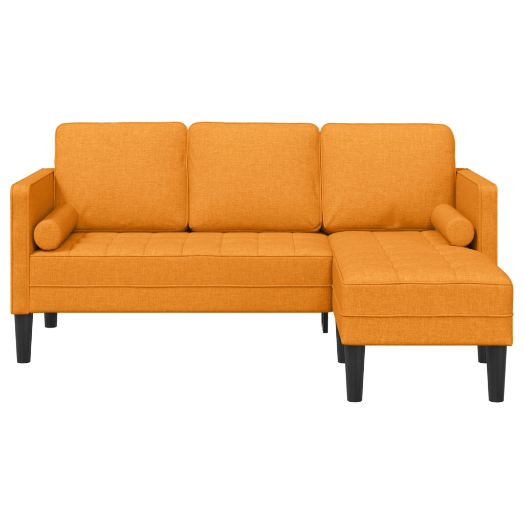 Sofa L-Shaped a 3 posti Giallo Scuro 160 cm in Tessuto