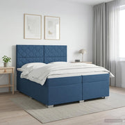 Letto box spring con materasso Blu 200 x 200 cm Tessuto 3453499