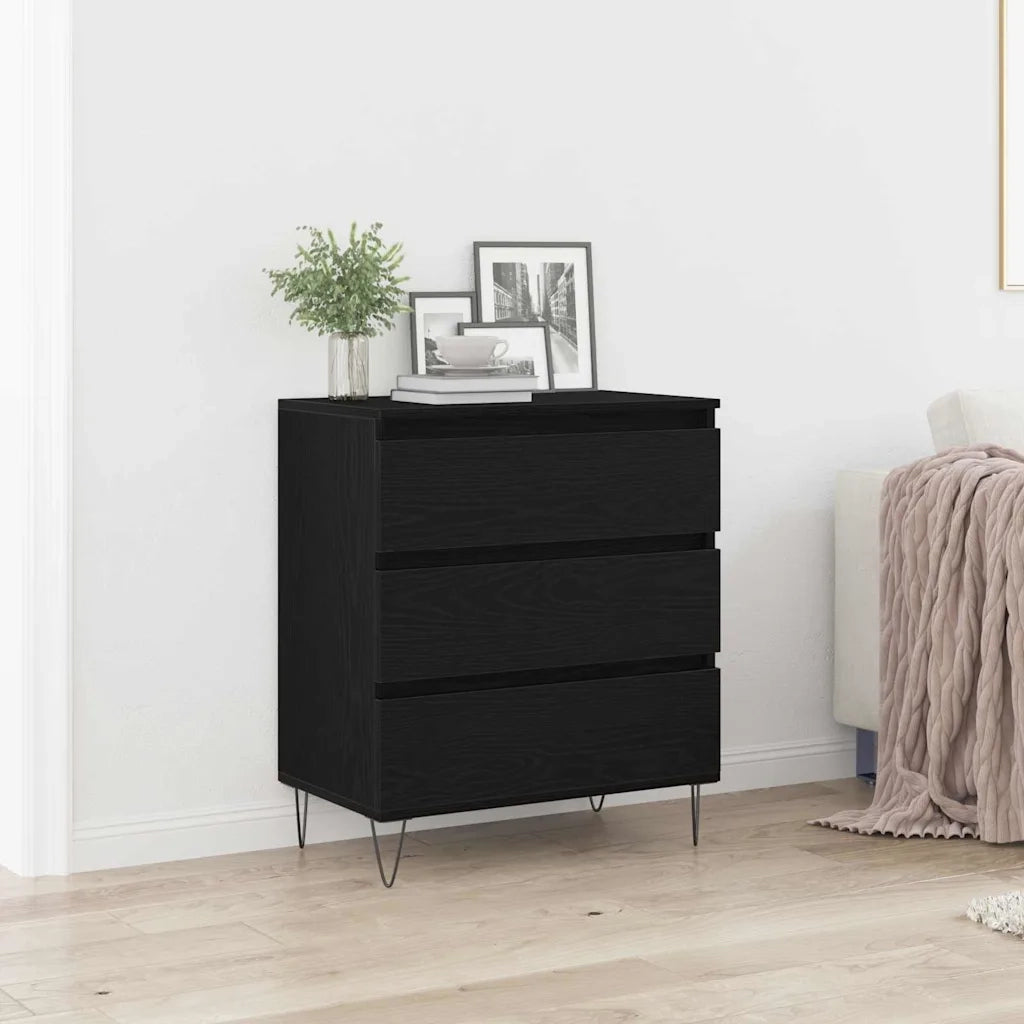 Credenza Rovere Nero 60 x 35 x 70 cm Legno multistrato 863497