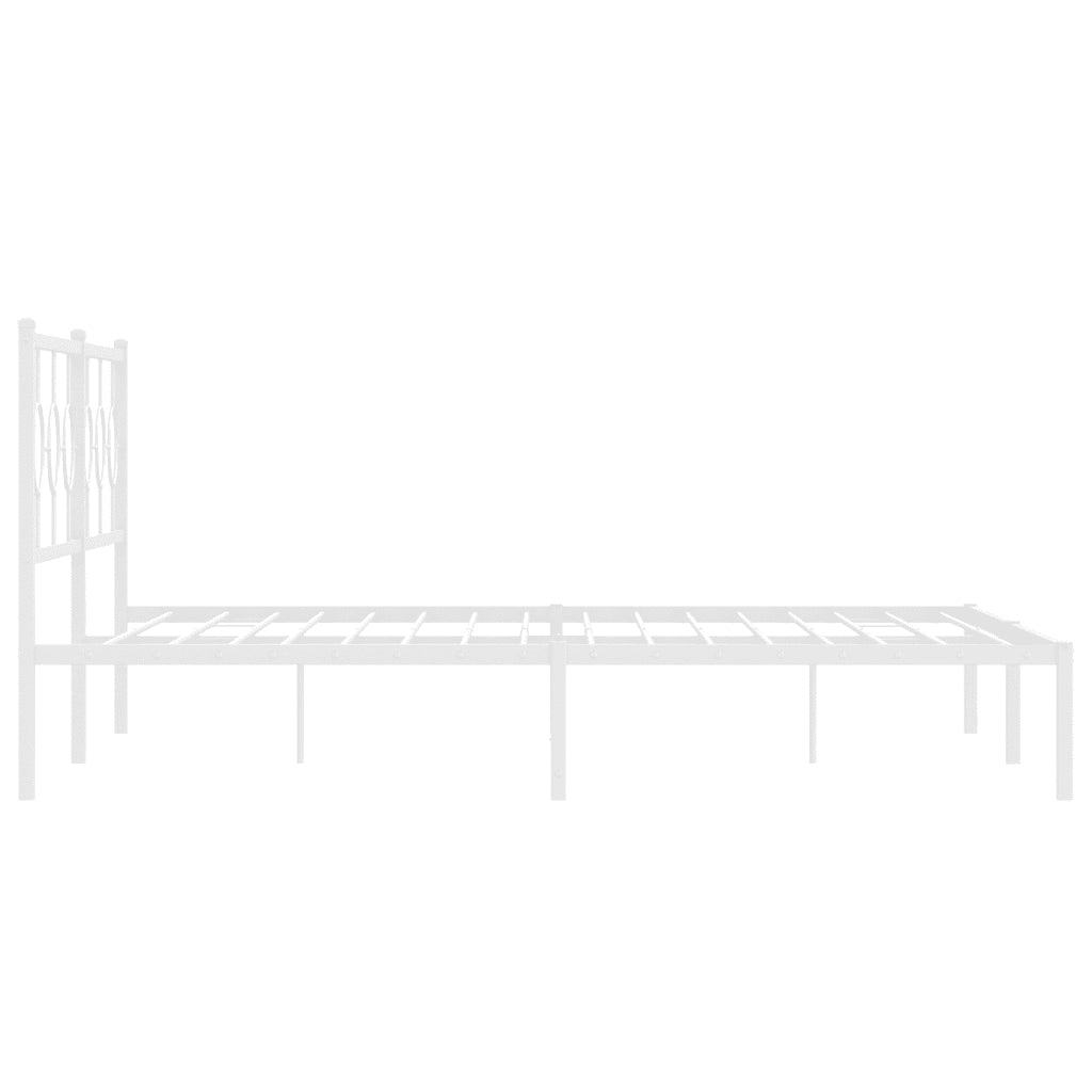 Giroletto con Testiera Metallo Bianco 200x200 cm 376282