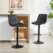 SGABELLO BAR Set da 2 pezzi Regolabile 43x46,5x89-110 cm Nero Microfibra