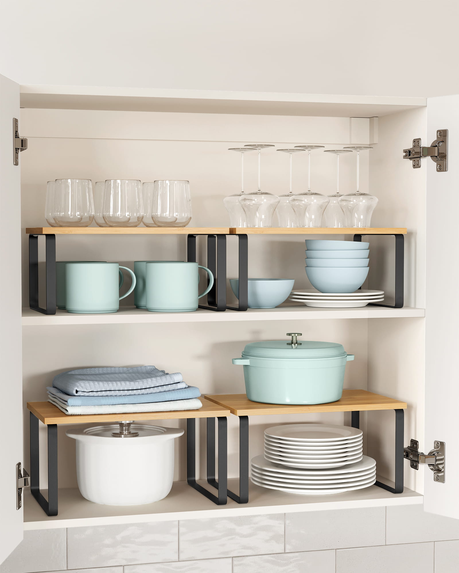 Scaffali da cucina industriali VALORA - Rovere e nero x2 - KCS02NB