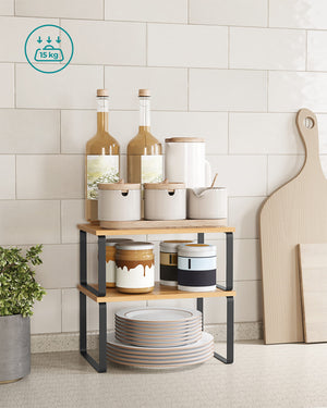 Scaffali da cucina industriali VALORA - Rovere e nero x2 - KCS02NB