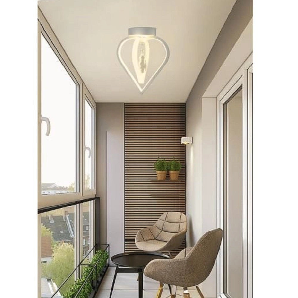 Trade Shop - Lampadario Plafoniera A Soffitto 2 Cuori Pendente Luce 6500k 4000k 3000k Pn-01b -