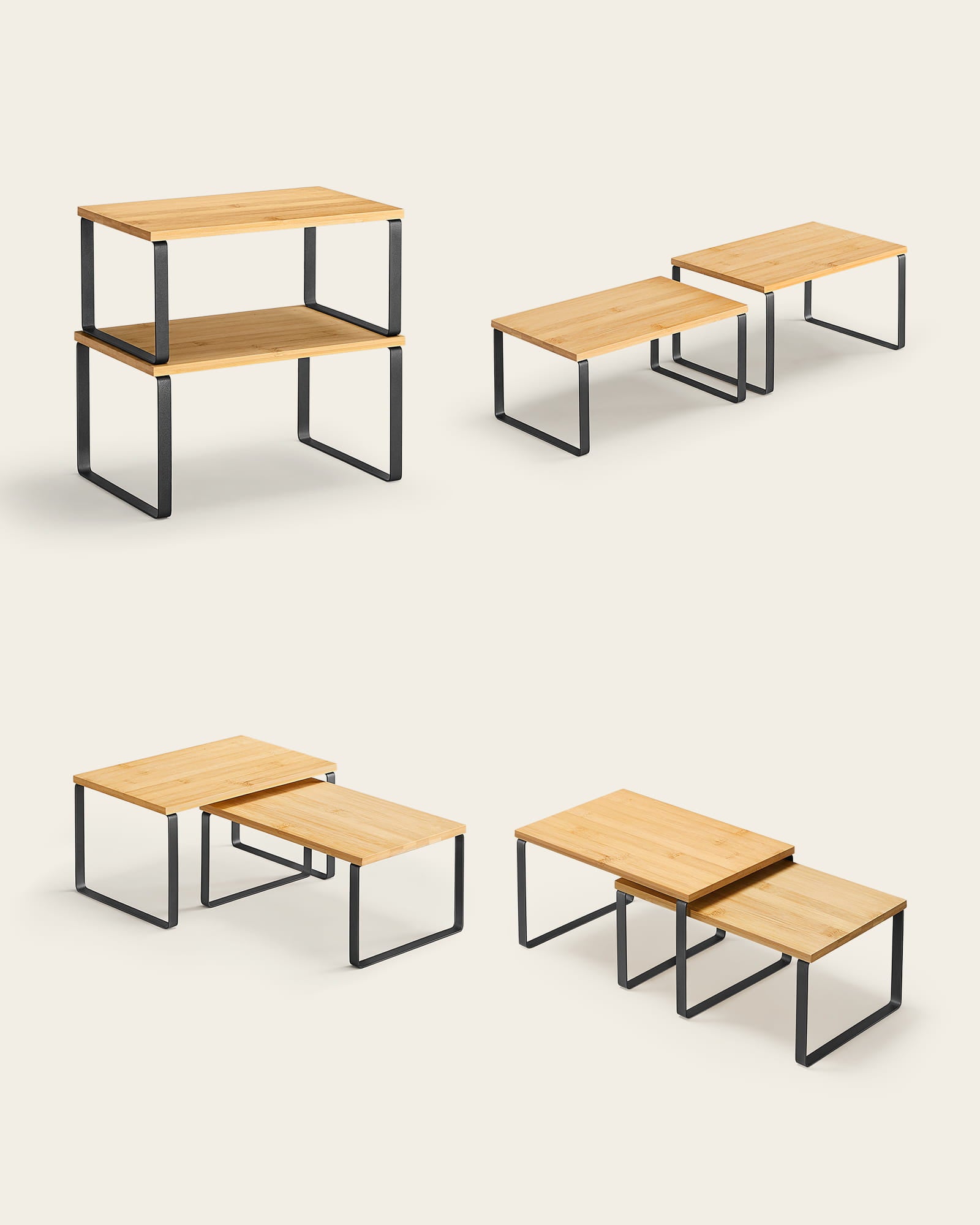 Scaffali da cucina industriali VALORA - Rovere e nero x2 - KCS02NB