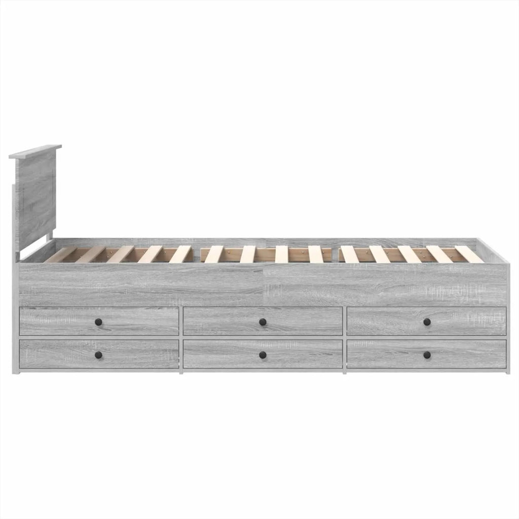 Daybed Grigio Sonoma e Nero 100 x 200 cm Legno multistrato 3408520
