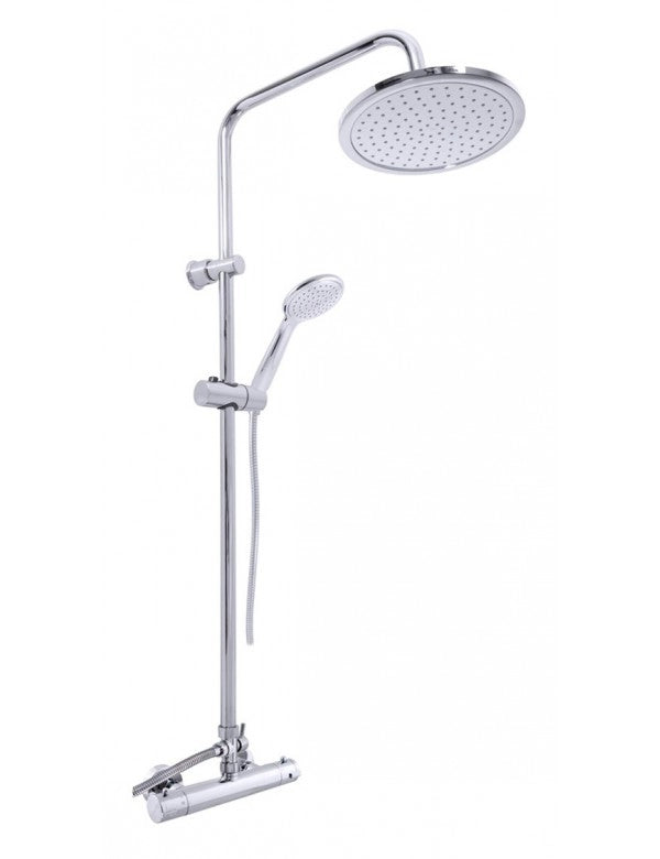 Colonna doccia termostatica a parete in cromo con doccetta H. 109 cm