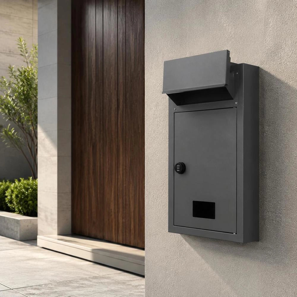Through-the-wall Mailbox, Built-in Mailbox, 320x158x430mm, Dark Grey