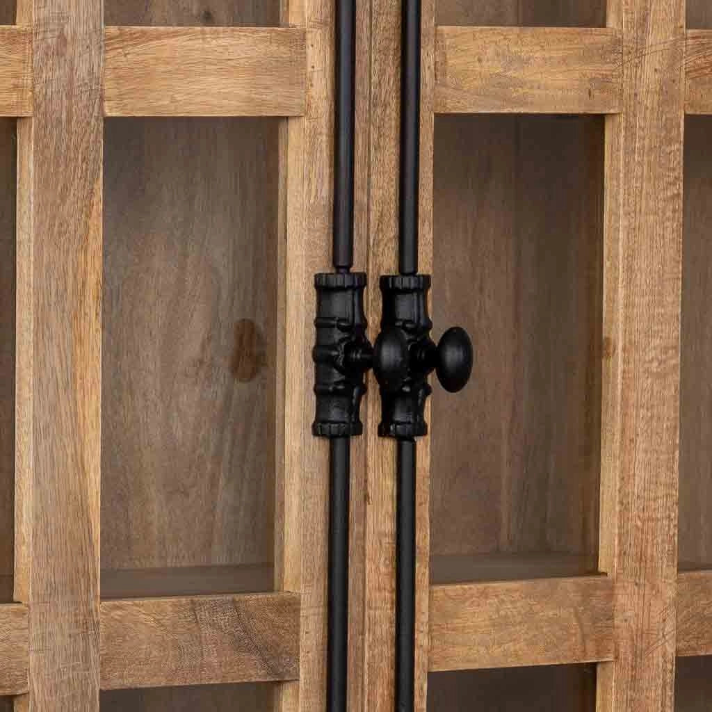 Vetrina in legno con 4 ante marroni, 110x45x200 cm