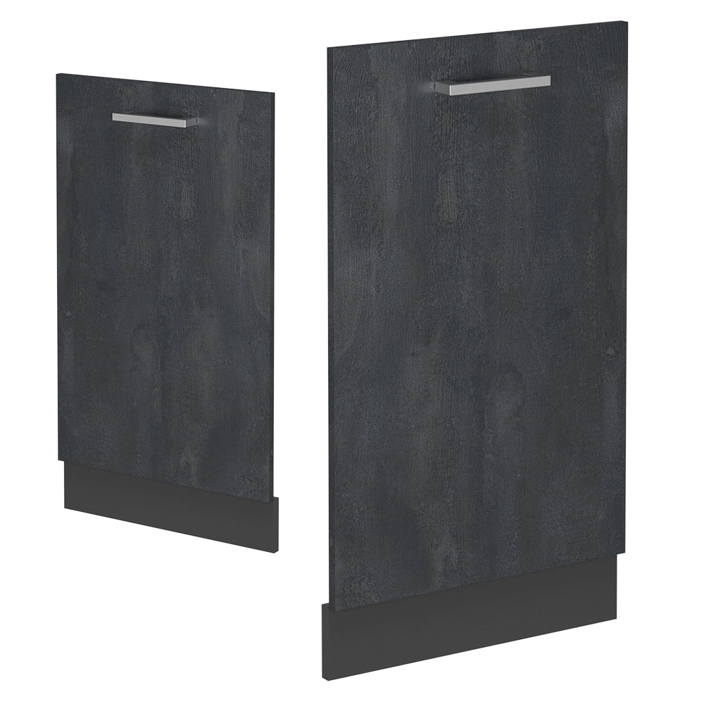 Pannello frontale della lavastoviglie R-Line Calce nera/Antracite 45 cm, PL Rovere Vicco