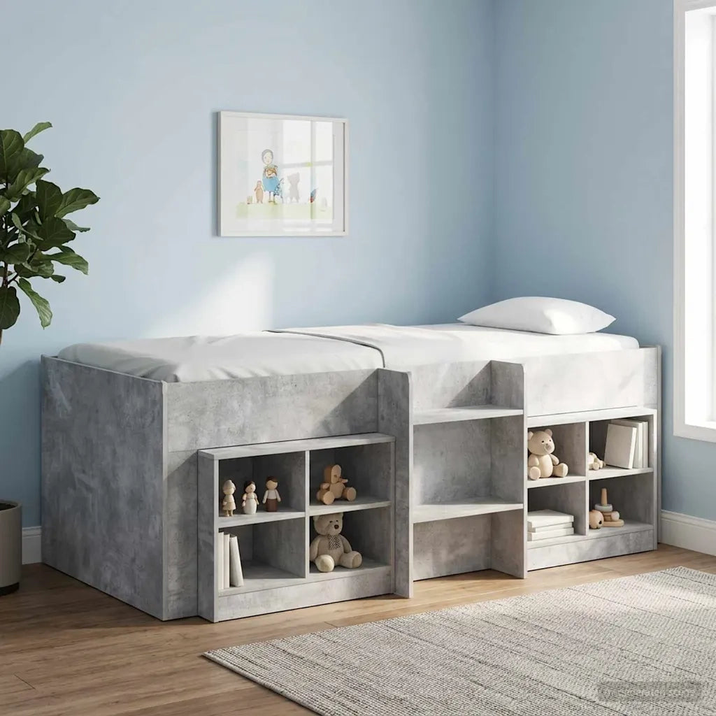 Letto Alto per Bambini 2 pcs Grigio Cemento 98.5 x 200 cm 3422566