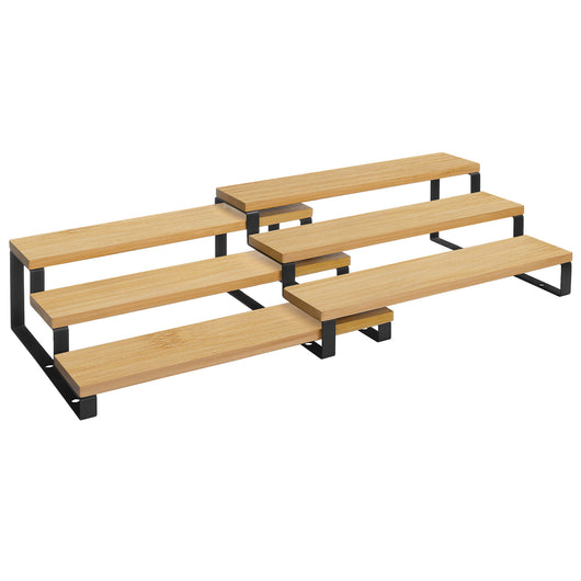 Valora PORTA SPEZIE Mensole da cucina in bambù e acciaio salvaspazio x2