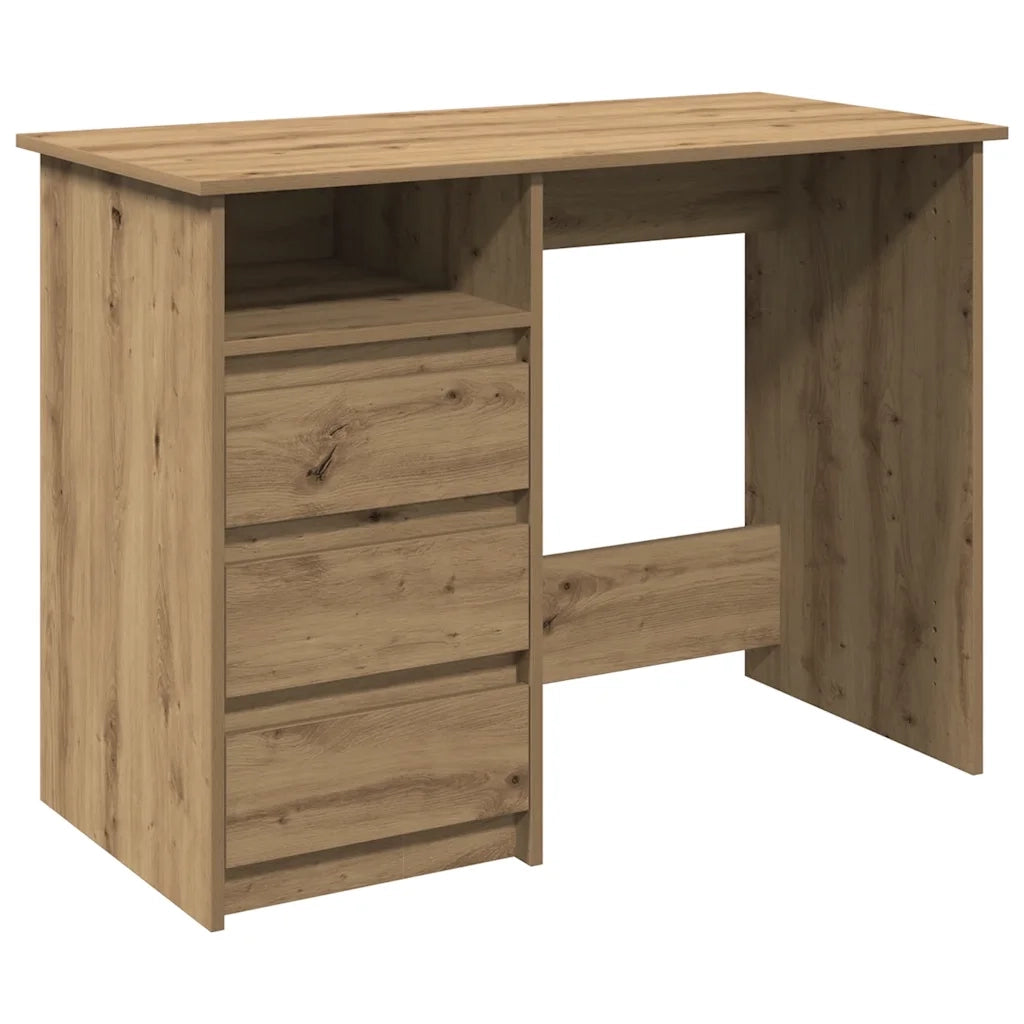 Scrivania | Tavolo da Ufficio Rovere Artigianale 102x50x75 cm in Legno Multistrato