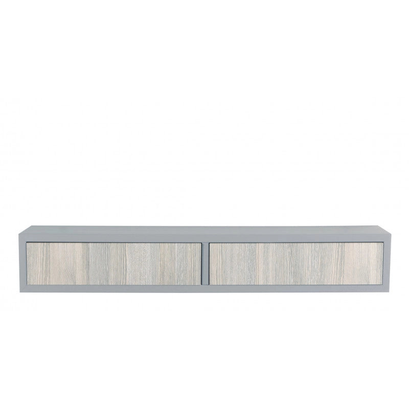 Mensola da Muro con Cassetto, Comodino Sospeso, Mensola da Parete, Grigio Sasso, 88,2x13,4 p20 cm - Domino