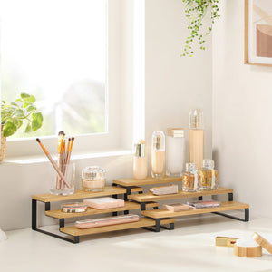 Valora PORTA SPEZIE Mensole da cucina in bambù e acciaio salvaspazio x2