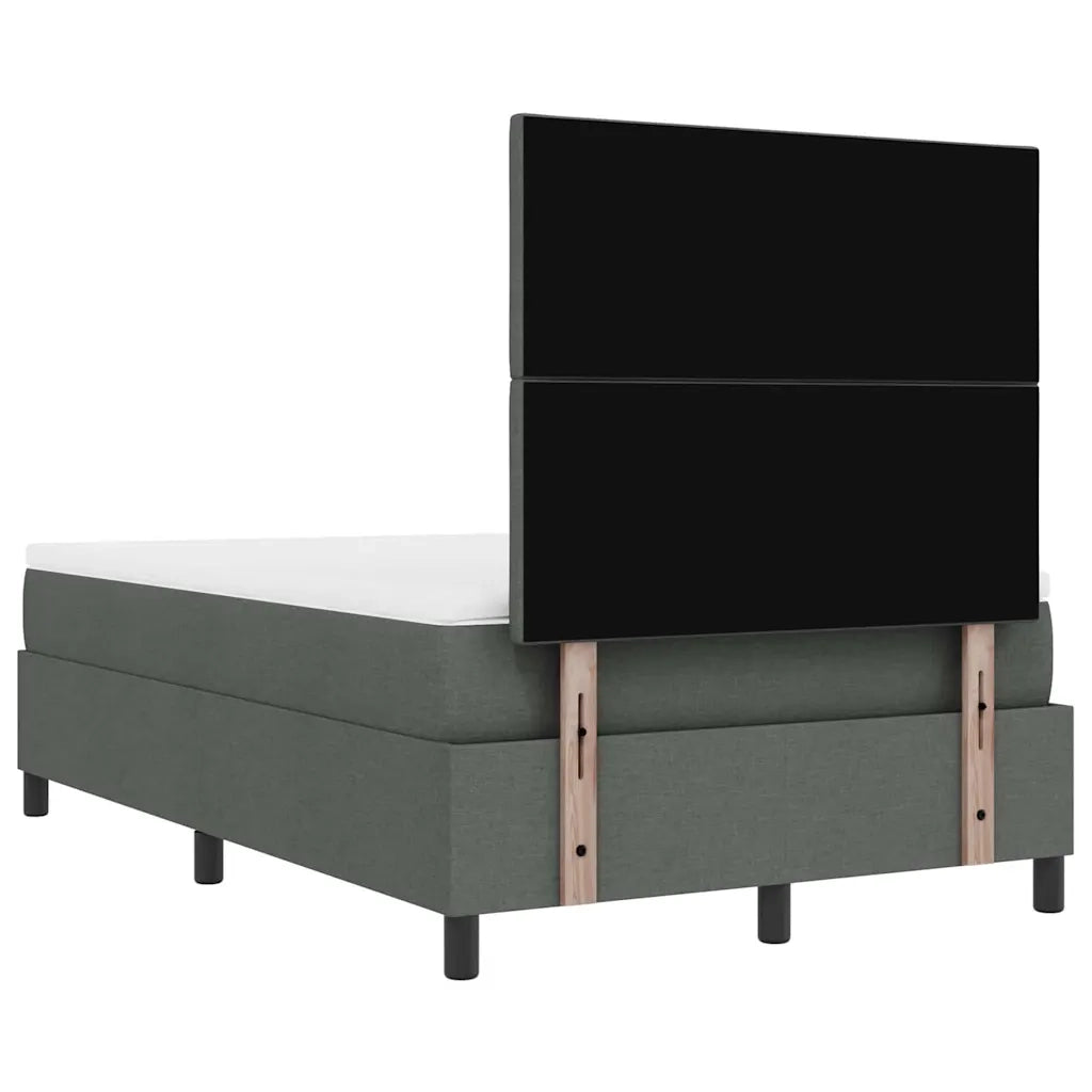 Letto a molle con materasso Grigio scuro 120 x 190 cm Tessuto 3344129