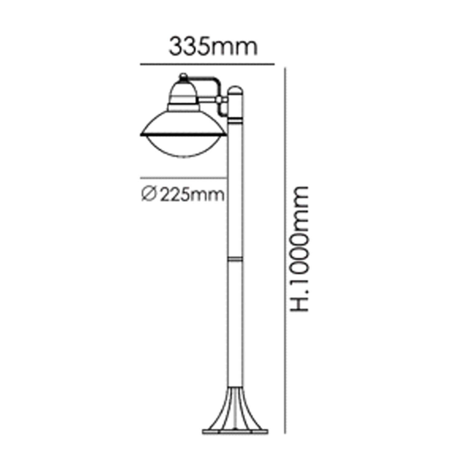 Paletto Esterno Nordico Urban Alluminio Nero Bianco 1 Luce E27 Ip44