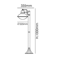 Paletto Esterno Nordico Urban Alluminio Nero Bianco 1 Luce E27 Ip44