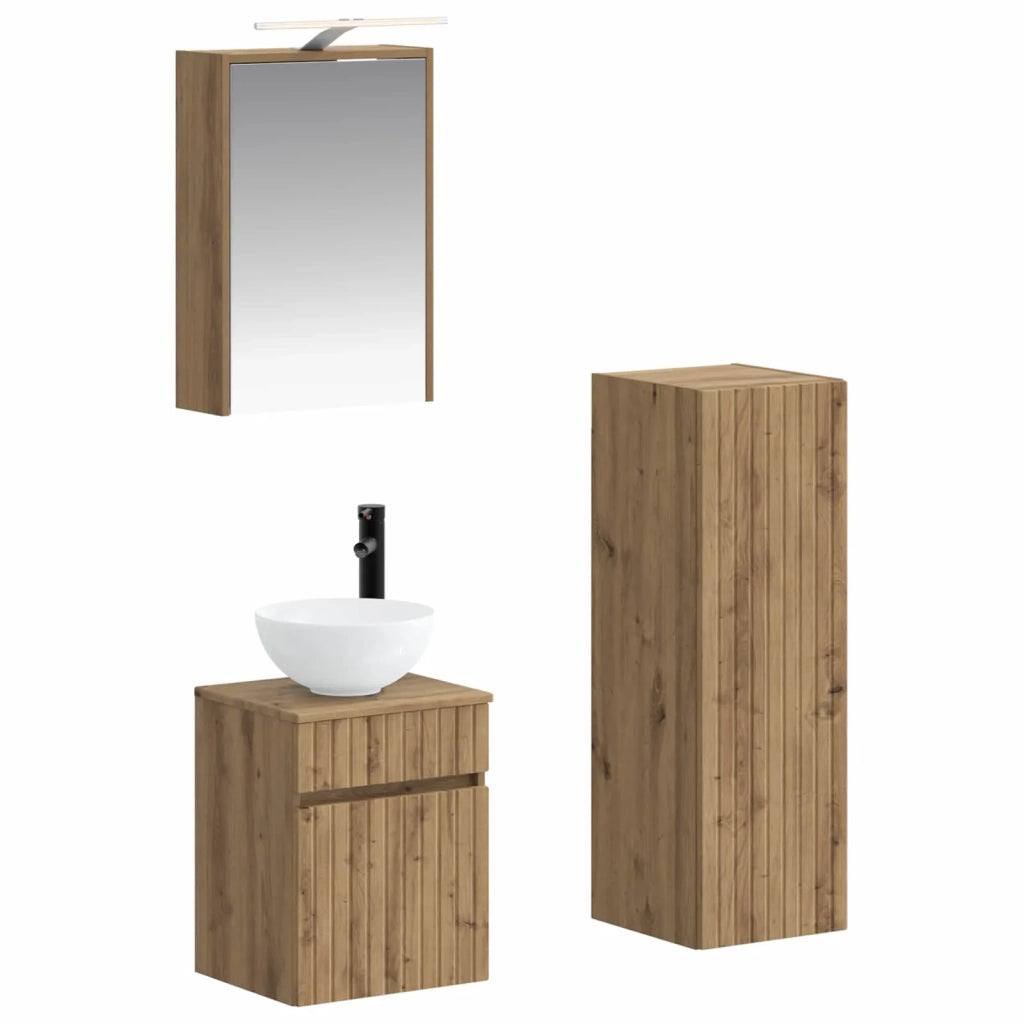 Set di mobili per il bagno 4 pcs Rovere Artigianale 3407470