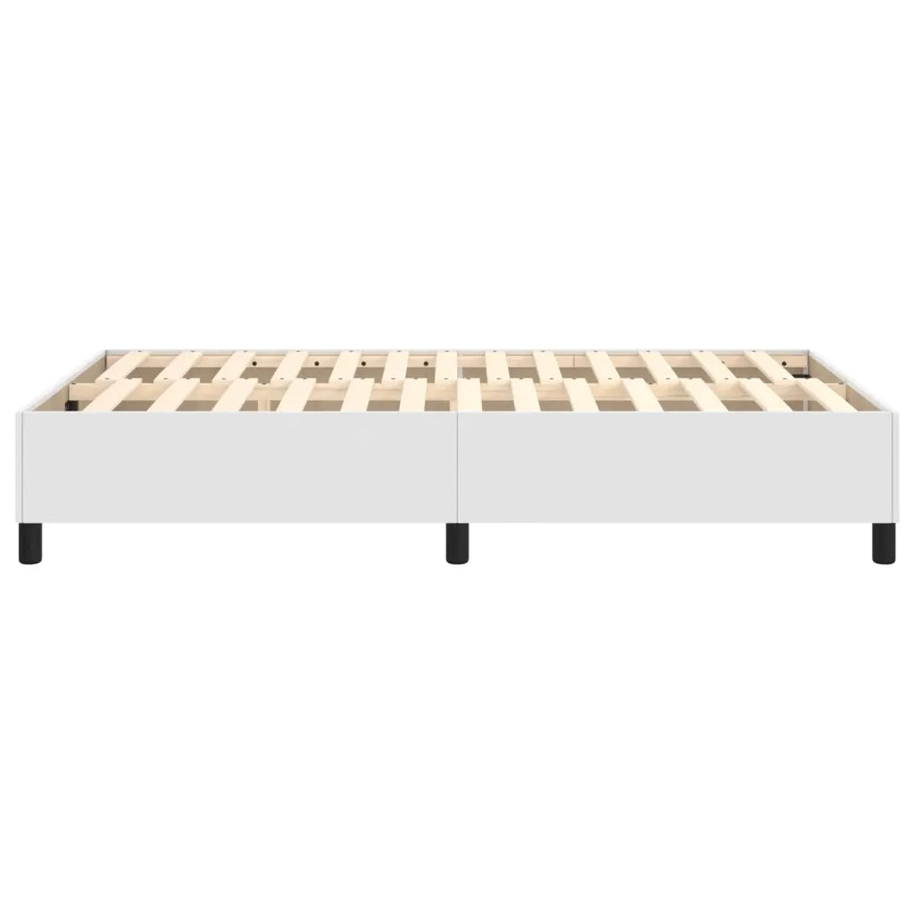 Struttura Letto a Rete a Molle-Giroletto Bianco 120x200 cm in Similpelle 350186