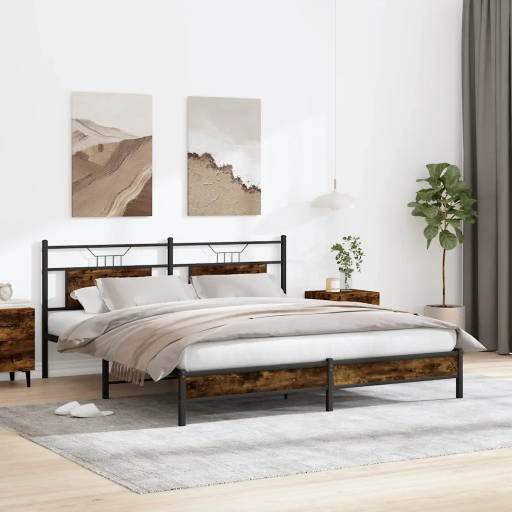 Giroletto senza Materasso Rovere Fumo 183x203 cm in Truciolato 4106894