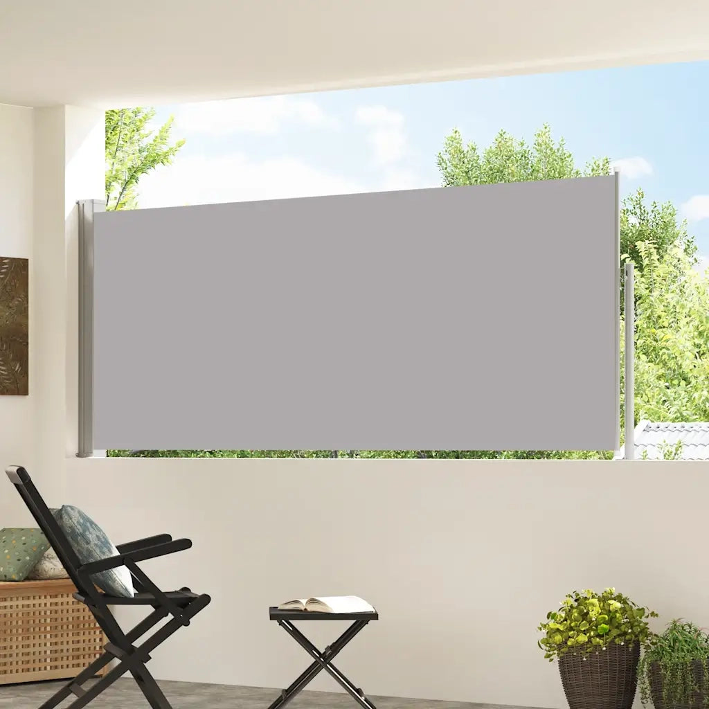 Tenda da Sole Laterale Retrattile 117x314 cm Grigia 45363