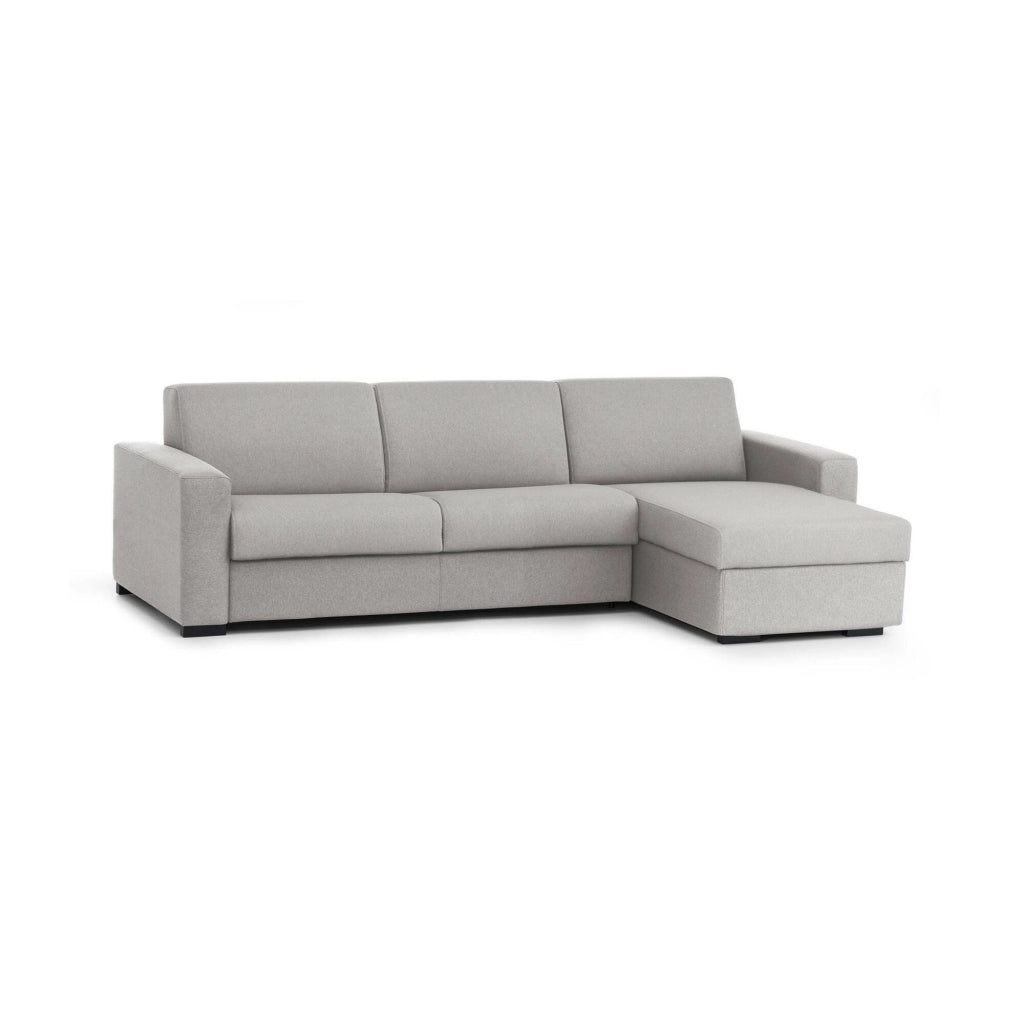 Allegria, Divano Letto con Penisola Sfoderabile Made in Italy, 260x95 cm Grigio