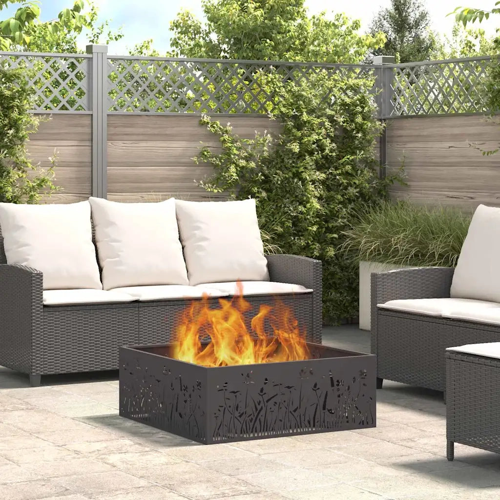 Focolare Nero 80 x 80 x 30 cm Acciaio CFW1399006