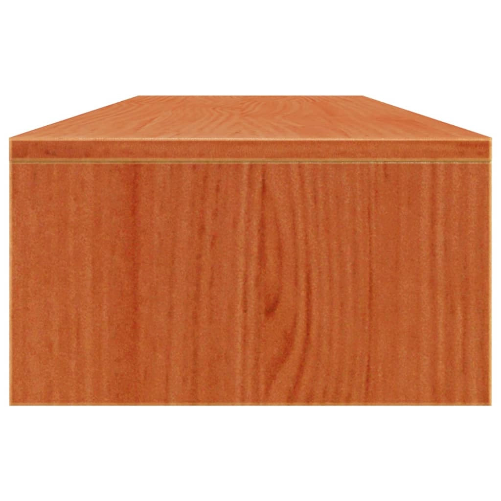 Supporto per monitor color miele 100 x 27 x 15 cm legno massello di pino marrone 02_0029222