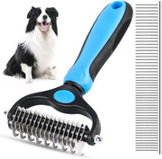 Kit di cura a doppia faccia con pettine in acciaio inossidabile per cani e gatti con pelo lungo (2 pezzi)