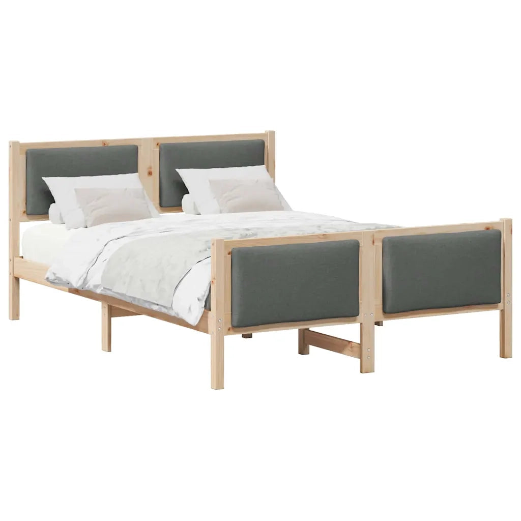 Struttura del letto Grigio scuro 150 x 200 cm Tessuto