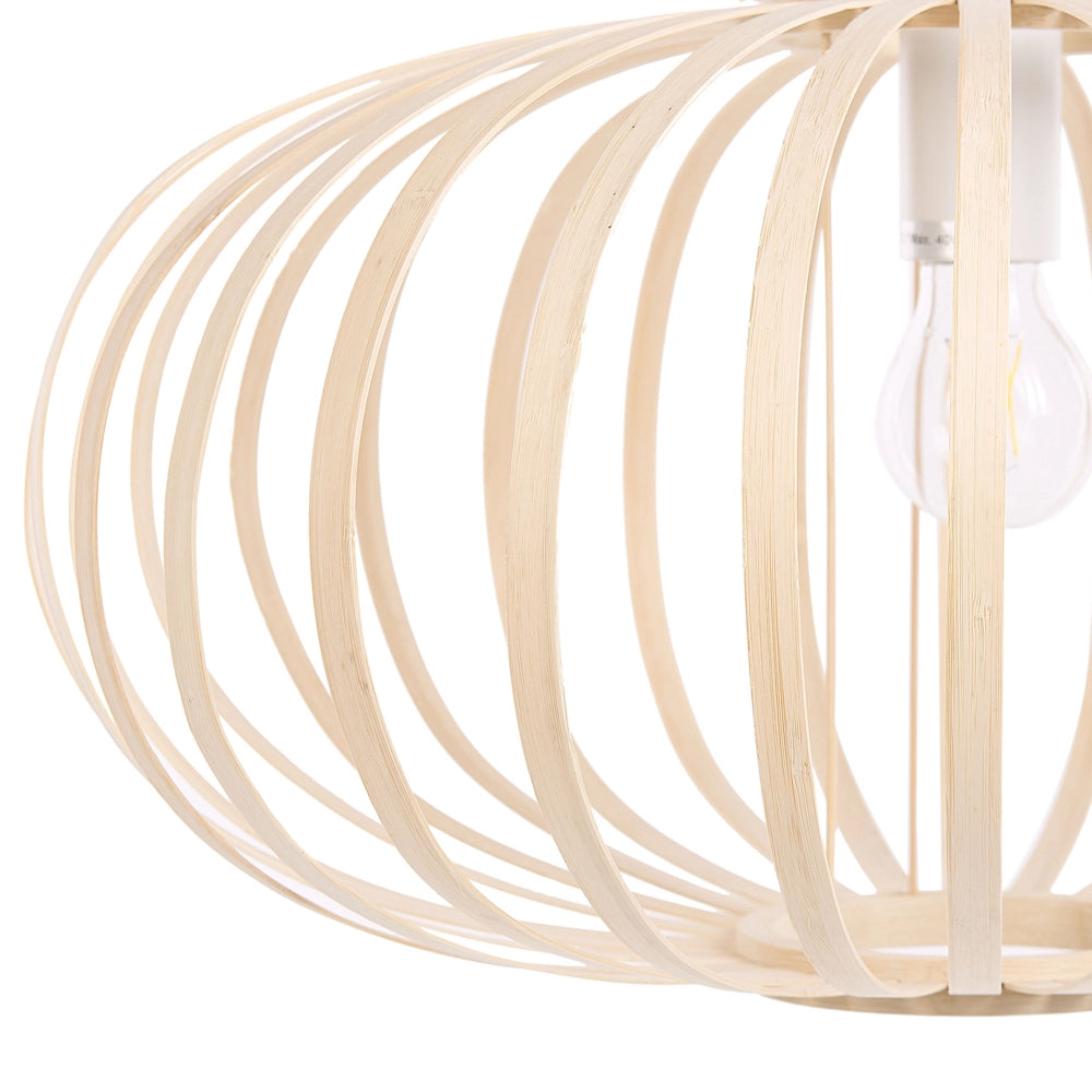 Lampada a sospensione Lampada da soffitto a sospensione con paralume ovale in legno di bambù