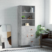 Credenza-Buffet-Armadio da cucina Grigio Cemento 69,5x34x180 cm in Legno Multistrato 524863