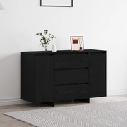 Sideboard Nero Rovere 120x41x75 cm in Legno ingegnerizzato