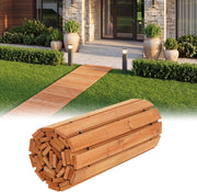 Passerella Arrotolabile per Giardino, Sentiero da Giardino con Filo di Ferro e Consistenza Antiscivolo Resistente alle Intemperie, Percorso in Legno per Cortile e Spiaggia (245 x 55 x 1,5 cm)