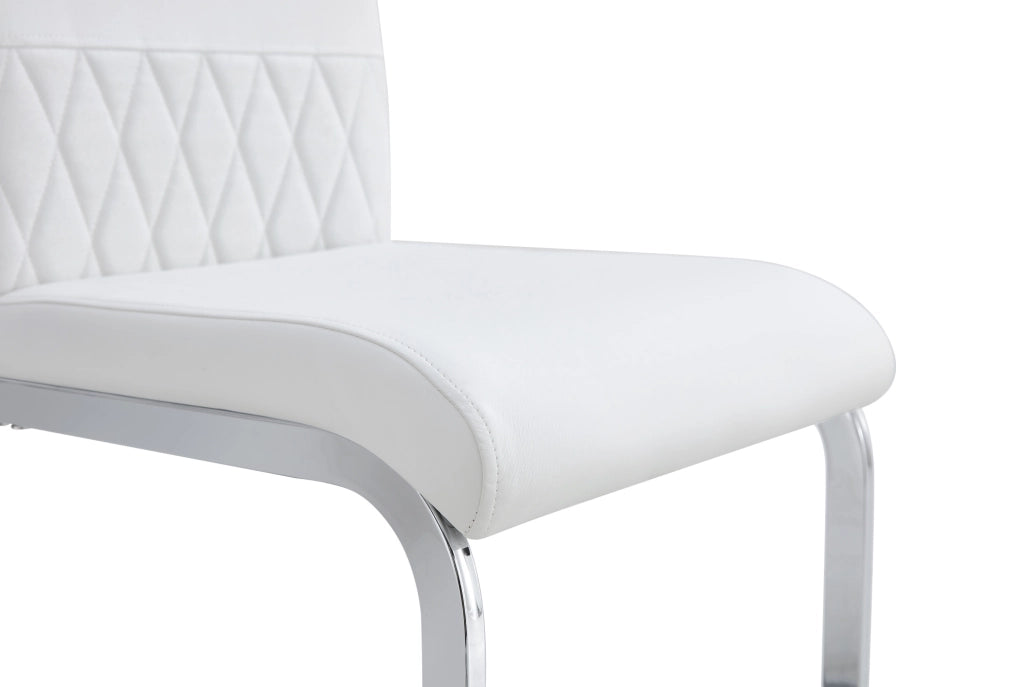 Sedia moderna ergonomica bianca con schienale in PU e lino