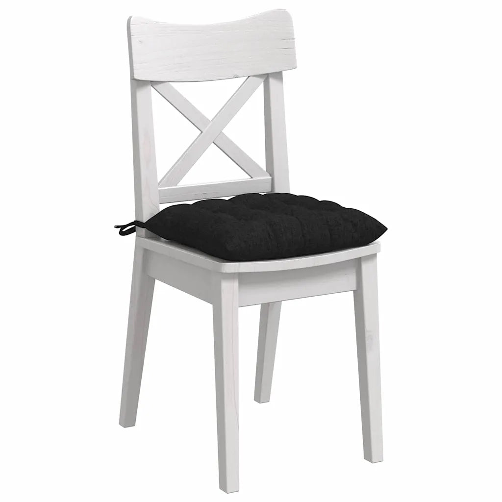 Cuscini per Seduta 4 pz | Cuscini per sedie Nero 40 x 40 x 6 cm Tessuto