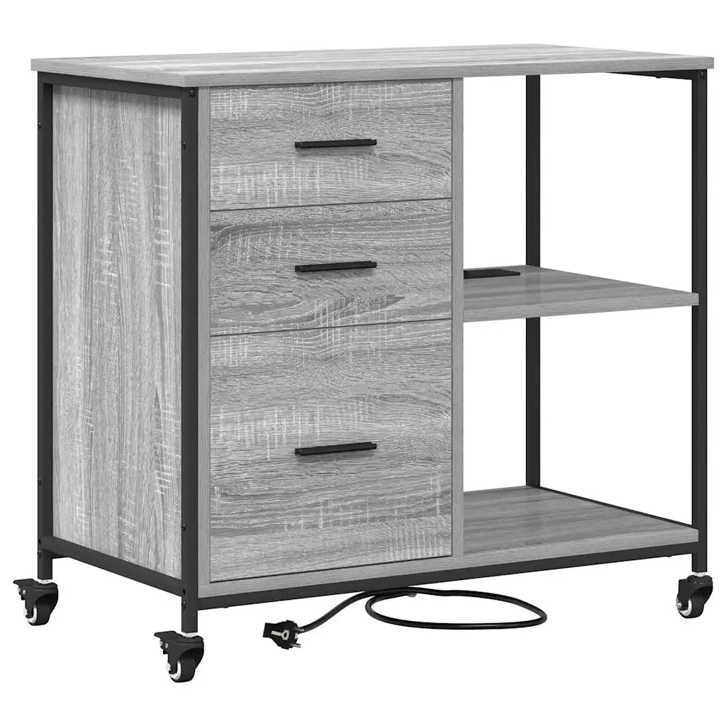 Cabina con Stazione di Ricarica Grigio Sonoma 76 x 41 x 72 cm 859838