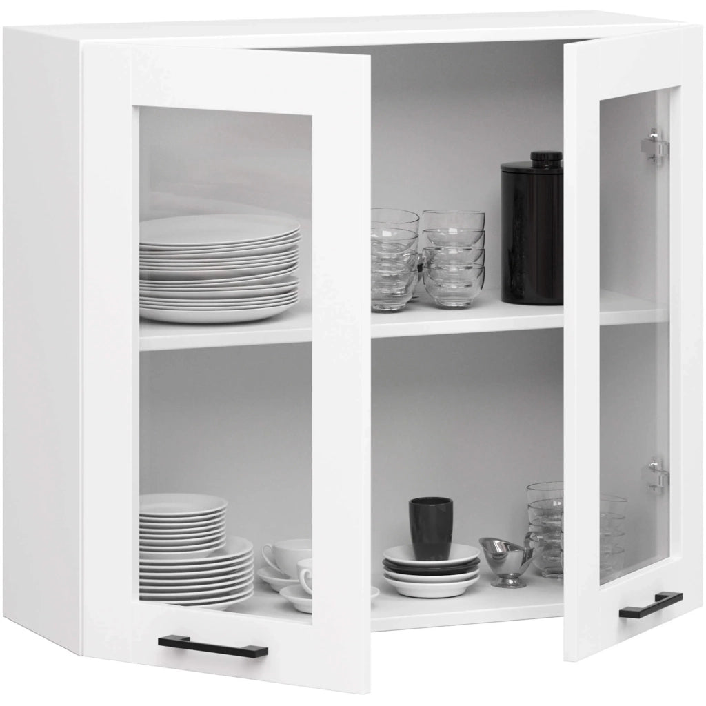 Vetrina da cucina sospesa AKORD OLIWIA Bianca 80 cm 2 porte 80x30,5x72 cm