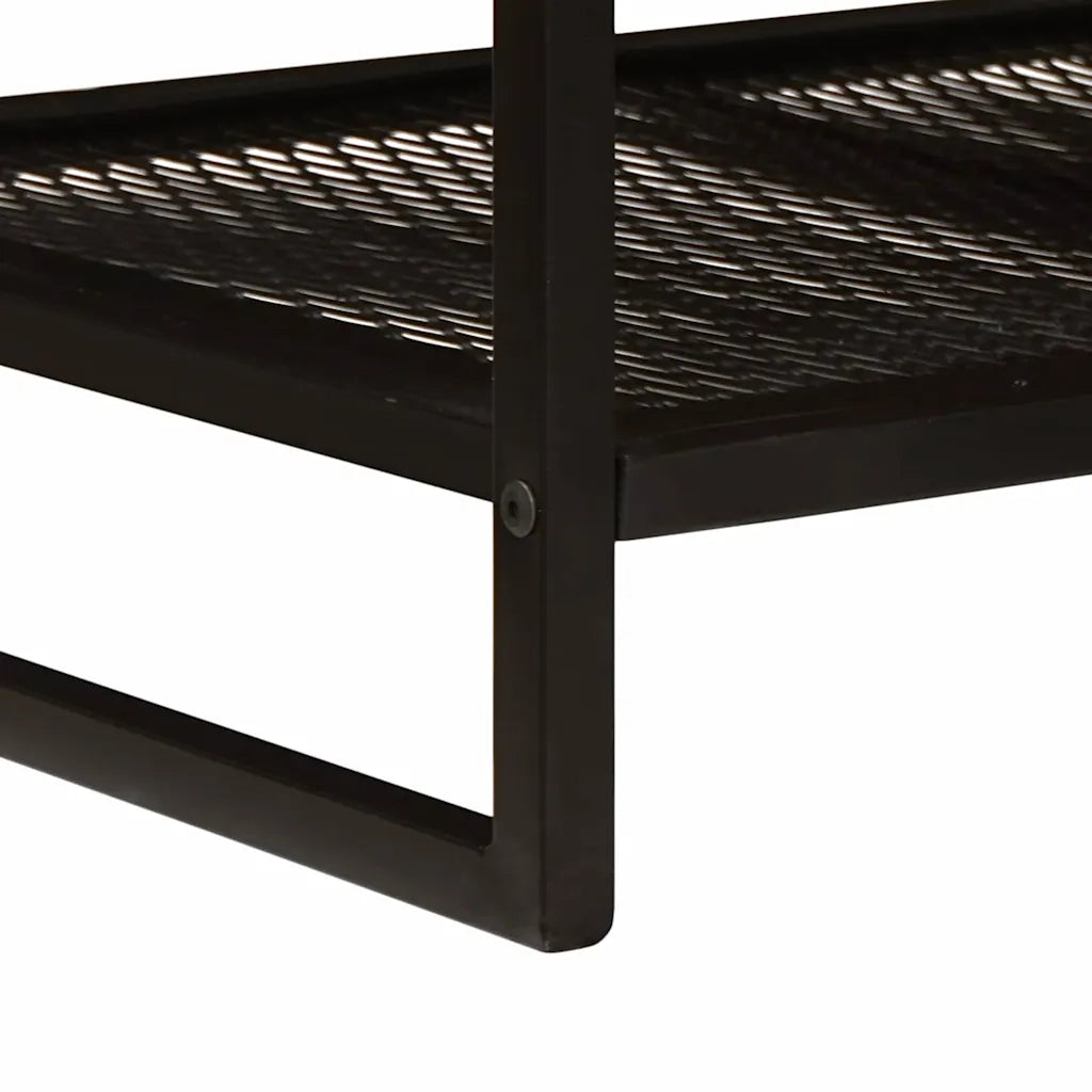Tavolino da salotto Marrone e Nero Legno di mango massello