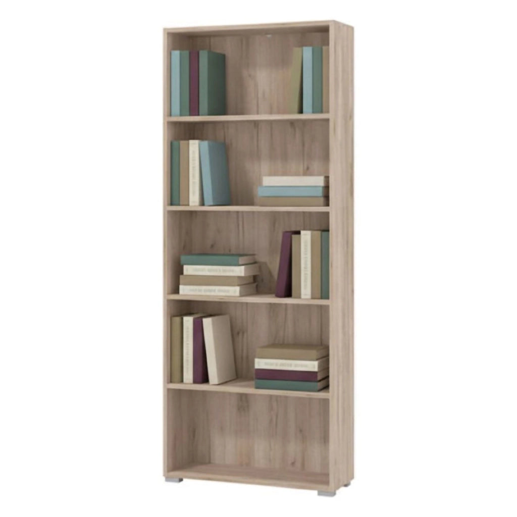 Biblioteca Urgnano, Libreria 4 Ripiani, 70x24.5x176.5h cm Marrone Rovere Grigio