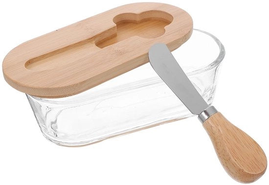 Contenitore rettangolare di burro da 300 ml con coperchio e coltello - Contenitore a chiusura ermetica per conservare il burro fresco