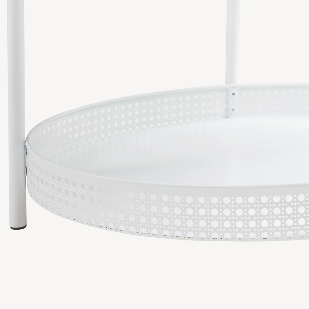 Tavolino da caffè Jäller con Doppio Ripiano e Bordi 66x51x44 cm Bianco [en.casa]