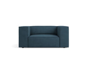 Cosmopolitan Design - Poltrona "Arendal" in ciniglia con effetto a coste blu scuro 